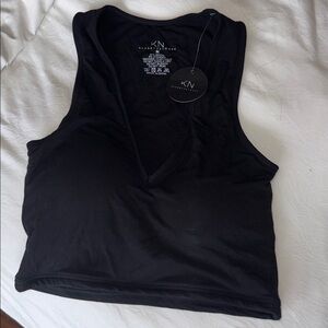 Klassy Network Black V-Neck Ribbed Tank